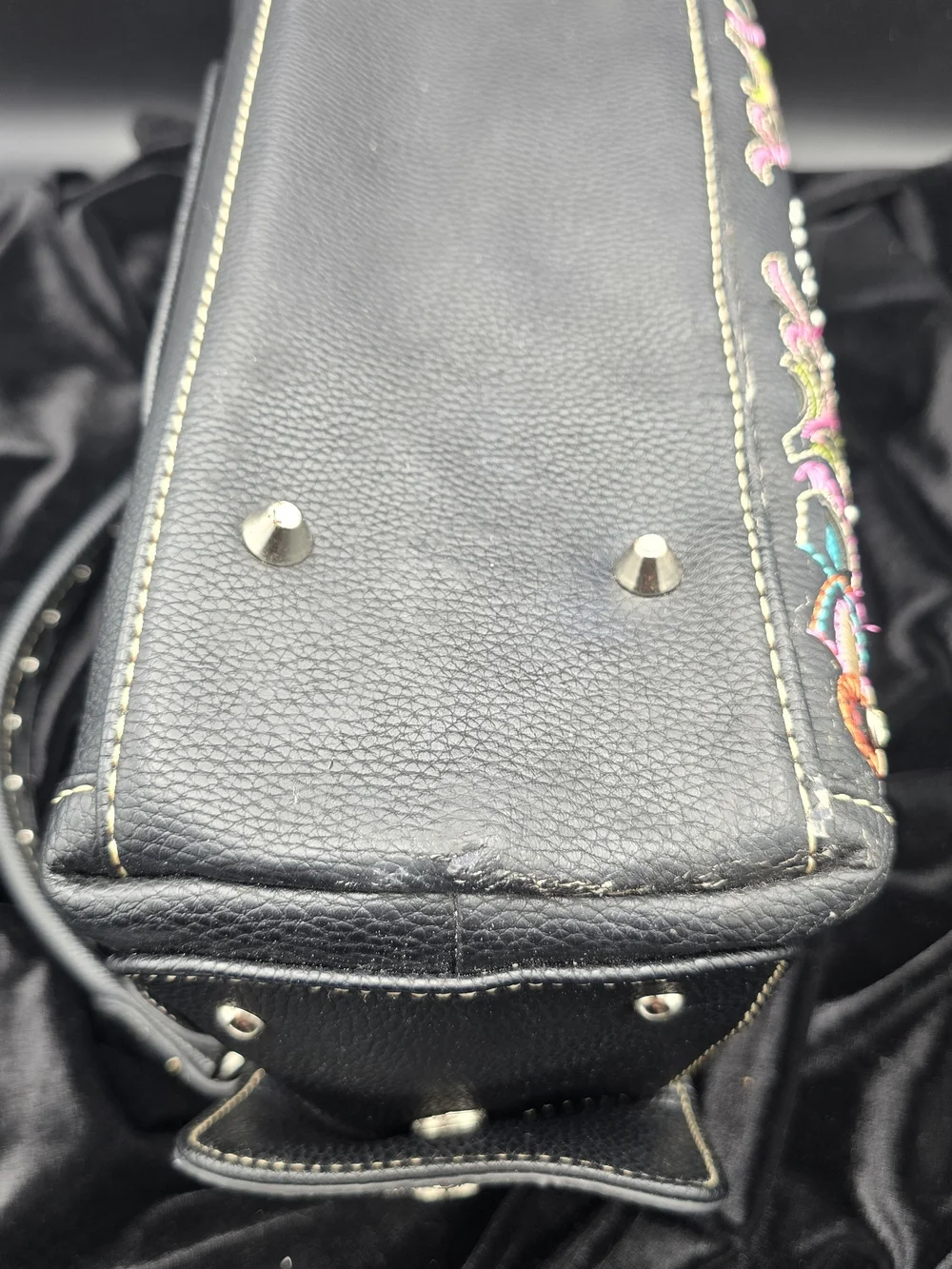Montana West Black Embroidered Sugar Skull Shoulder Bag (Conceal Carry Bag)